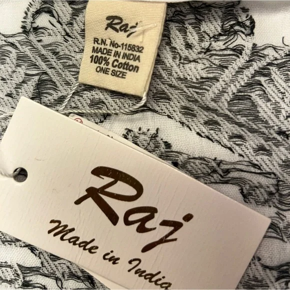 Raj Kaftan Elegant Black and White Women's kaftan/kimono/tunic One Size - Picture 7 of 8